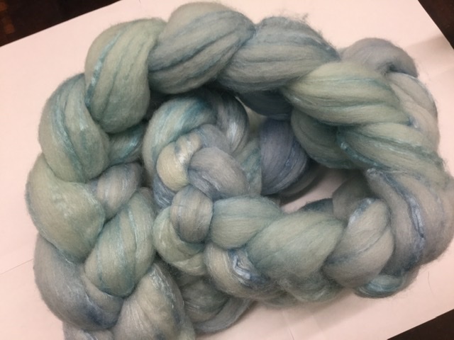 70/30 Merino Top & Silk Blend Dyed by Bewitching Fibers - 115 g (4.0 oz) Breeze