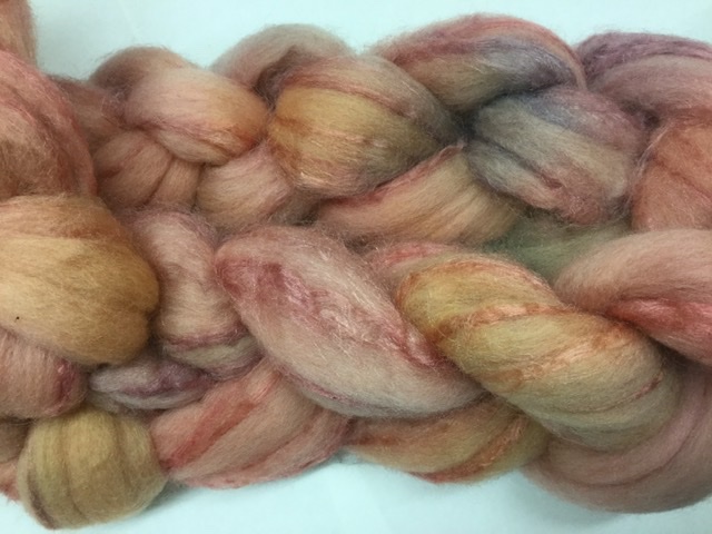 70/30 Merino Top & Silk Blend Hand Painted by Bewitching Fibers - 115 g (4.0 oz ) Creamsicle