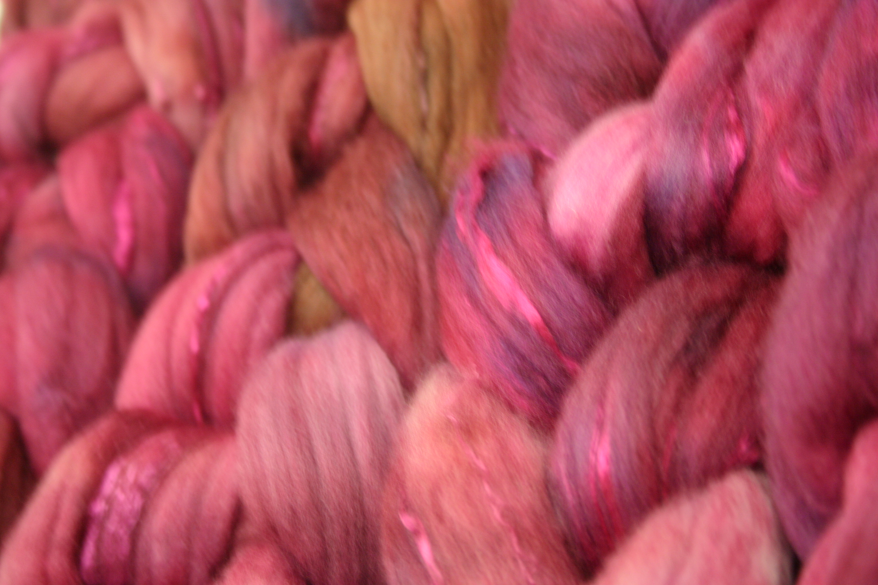 My Special Blend - 50/50 Mulberry Silk and 18.5 Micron Merino Top Hand Painted by Bewitching Fibers - 100 g (3.5 oz) Dianthus