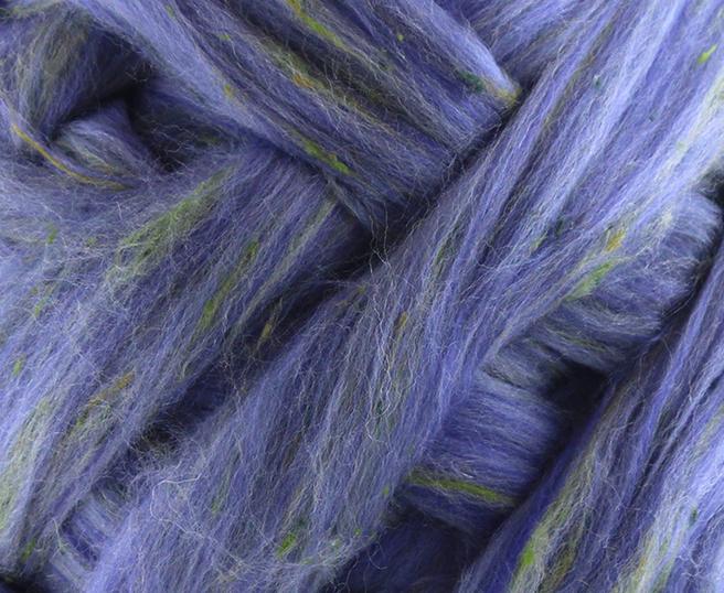 Tweed Blend Top Spinning Fiber - 34% Tweed, 33% Merino, 33% Bamboo - Skyview