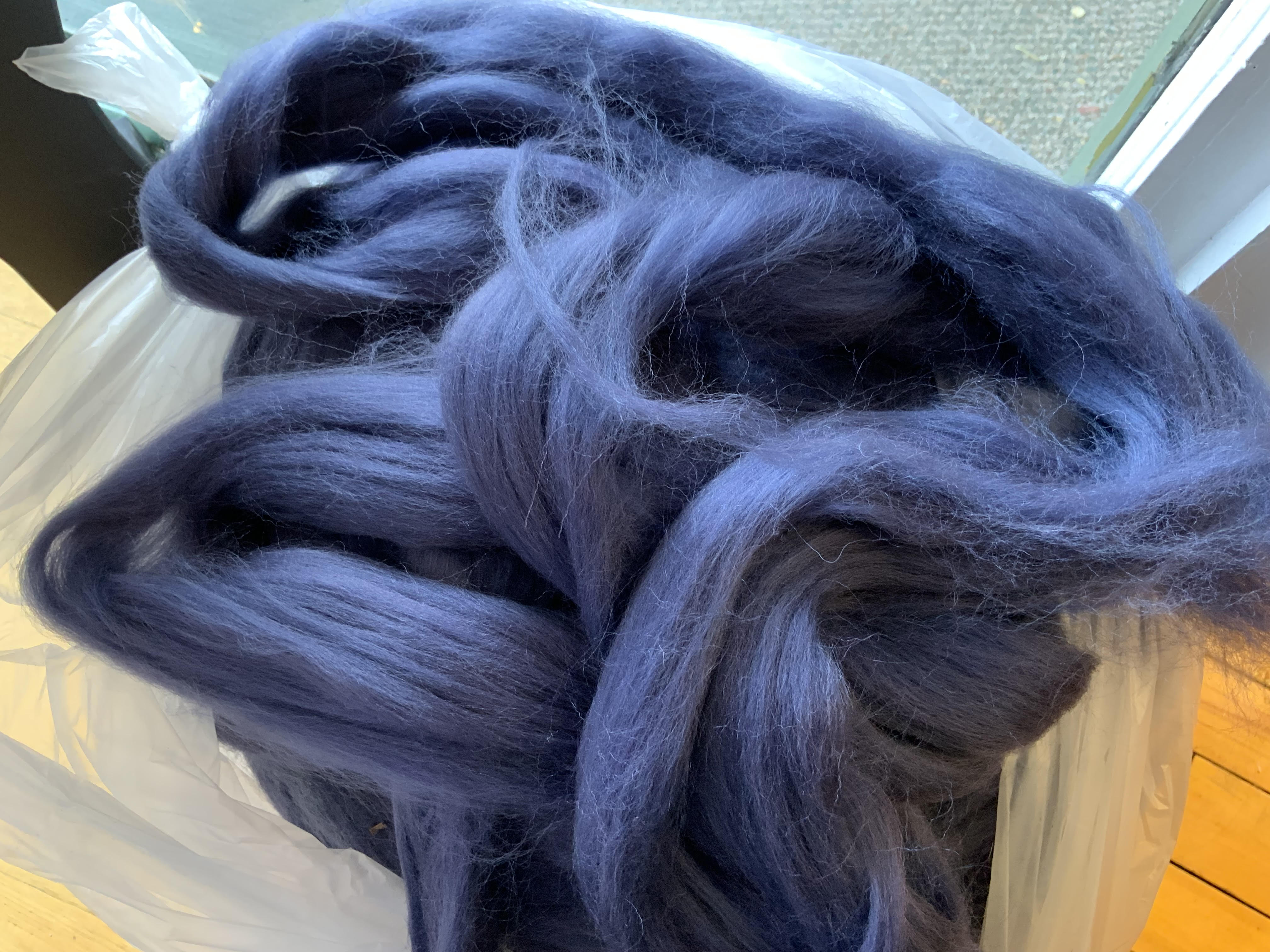 100% Corriedale Wool Dyed Top - 4 oz (115 g) - Purple