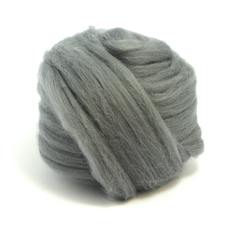 23 Micron Superfine Dyed Merino Combed Top - 115 g (4.0 oz) - Granite 303