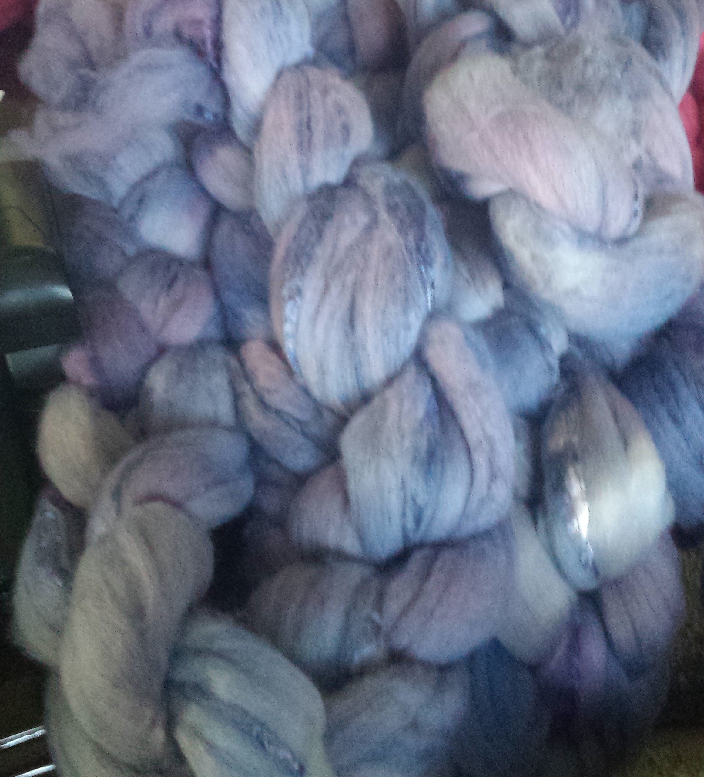 My Special Blend - 50/50 Mulberry Silk and 18.5 Micron Merino Top Hand Painted by Bewitching Fibers - 100 g (3.5 oz) Hydrangea