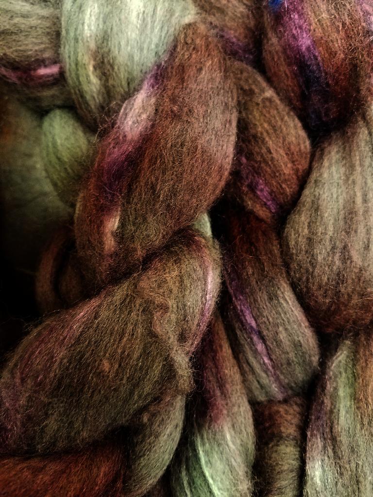 50/50 Merino Top & Silk Blend Hand Painted by Bewitching Fibers - 115 g (4.0 oz) Malbec
