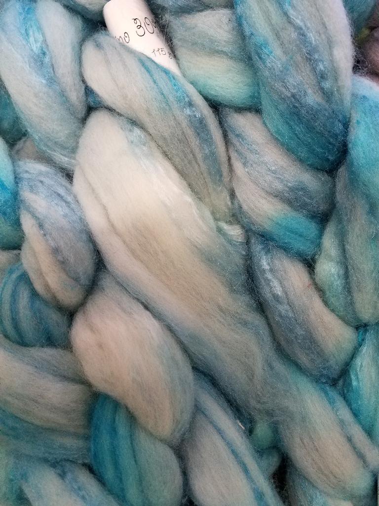 70/30 Merino Top & Silk Blend Hand Painted by Bewitching Fibers - 115 g (4.0 oz) Ocean