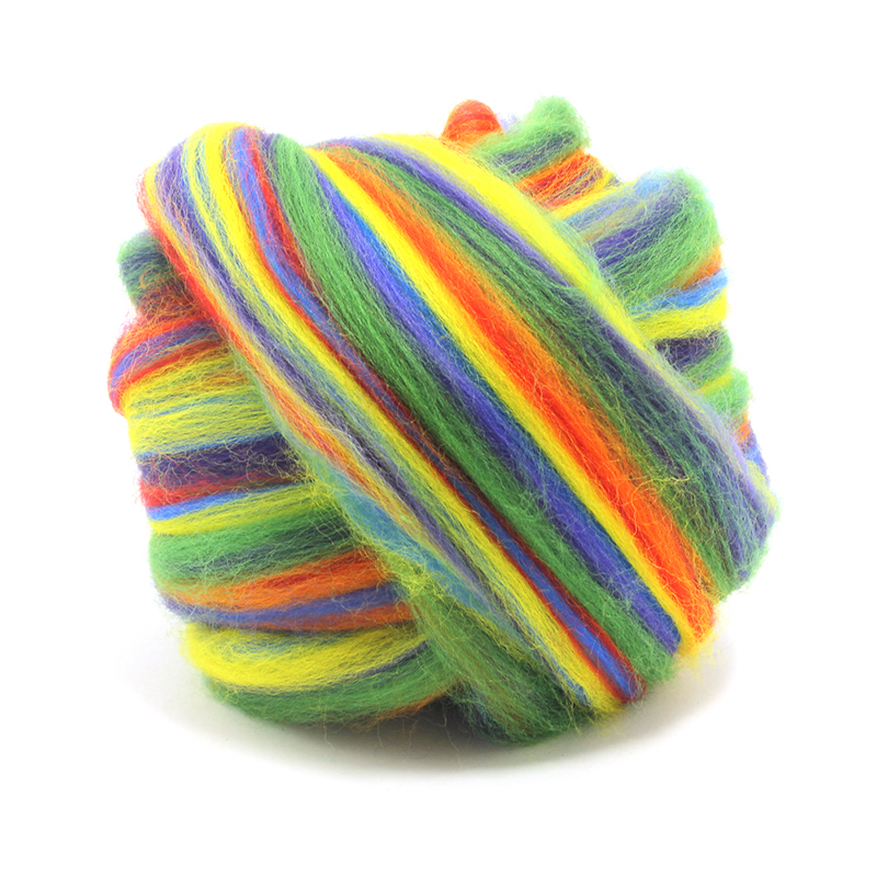 23 Micron Superfine Dyed Merino Combed Top - 115 g (4.0 oz) - Rainbow