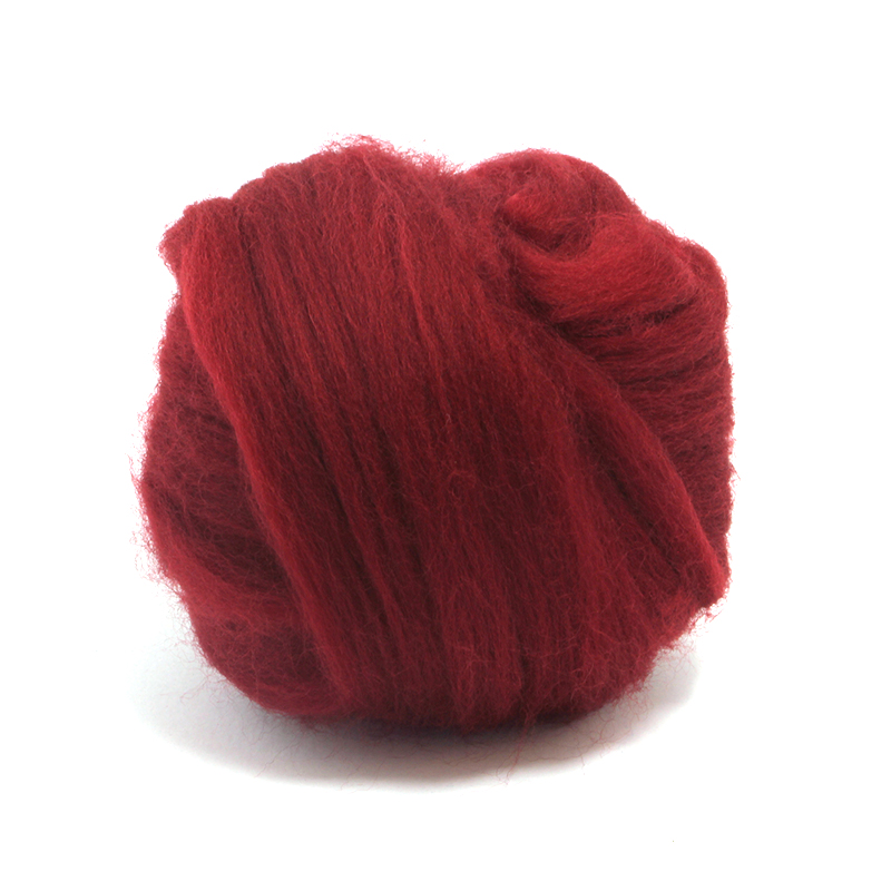 23 Micron Superfine Dyed Merino Combed Top - 115 g (4.0 oz) - Ruby 26