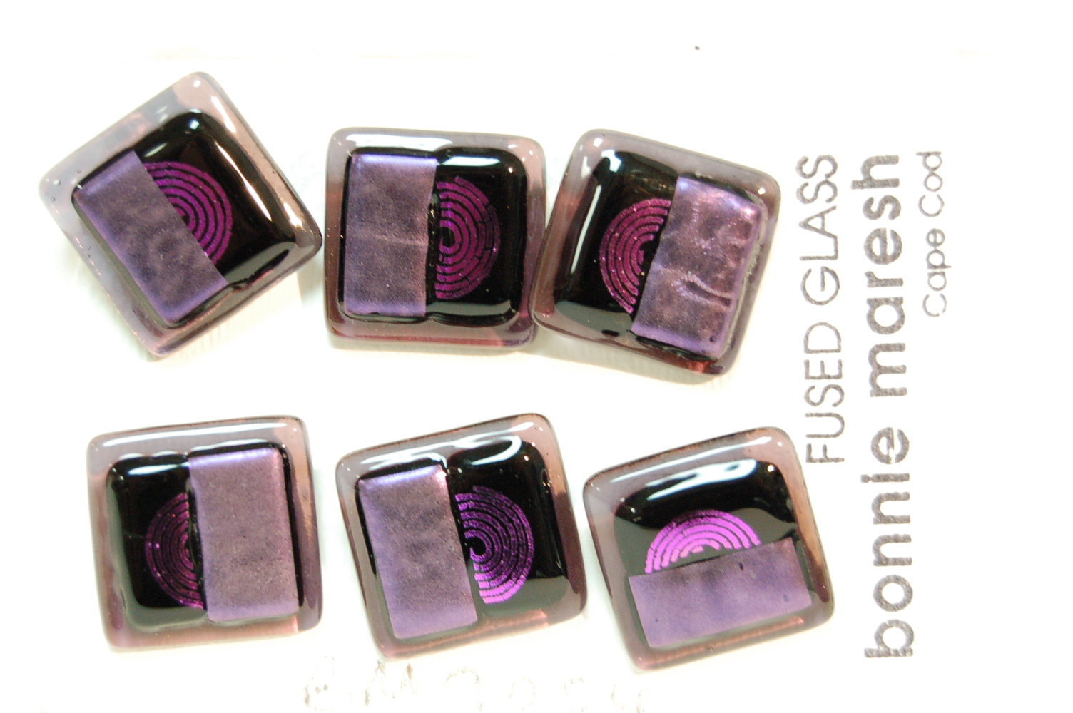Bonnie Maresh Fused Glass Buttons - Large BM9054