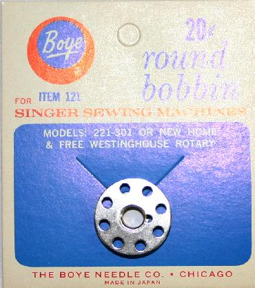 Boye 121 Round Sewing Machine Bobbin for Singer Sewing Machines 221-301