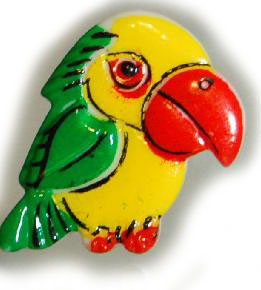 #231031 17mm Novelty Button by Dill - Yellow Parrot