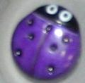 #231200 11 mm (0.45 inch) Novelty Button by Dill - Purple Ladybug
