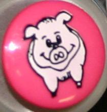#251201 20mm (3/4 inch) Novelty Button by Dill Pink Pig