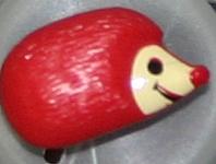 #251326 18mm Novelty Button by Dill - Red Hedgehog