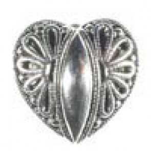 #280667 Heart Metal 20mm Silver Button by Dill