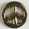 #280950 Full Metal 15mm Antique Gold Peace Button by Dill