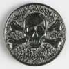#320629 Full Metal 20mm Silver Pirate Button by Dill