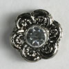 #330598 Rhinestone Antique Silver 11mm (4/9 inch) Flower Button by Dill