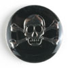 #330626 Full Metal 20mm Silver Pirate Button by Dill