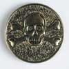 #330643 Full Metal 20mm Antique Gold Pirate Button by Dill