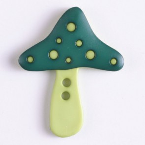 #330758 25mm (1 inch) Novelty Button by Dill Green Mushroom