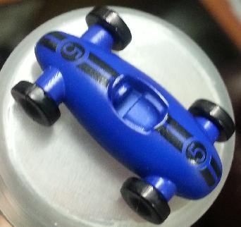 #W3302 mm (0.45 inch) Novelty Button by Blue Moon- Blue Racecar