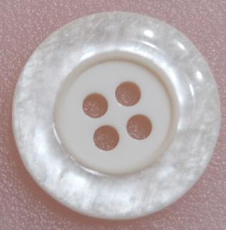 #W0920207 19mm ( 3/4 inch) Fashion Button - Pearl White