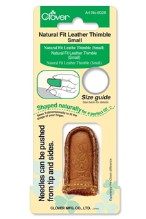 Clover #6028 Natural Fit Leather Thimble Small