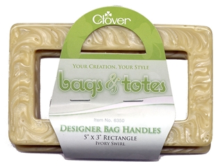 Clover #6350 Designer Bag Handles Ivory Swirl 5 x 3 inch