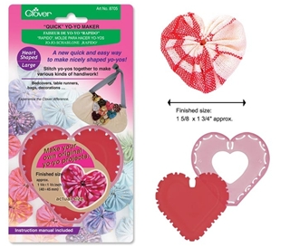 Clover  #8705 Quick Yo-Yo Maker Large - Heart Shaped 1 3/4 inches