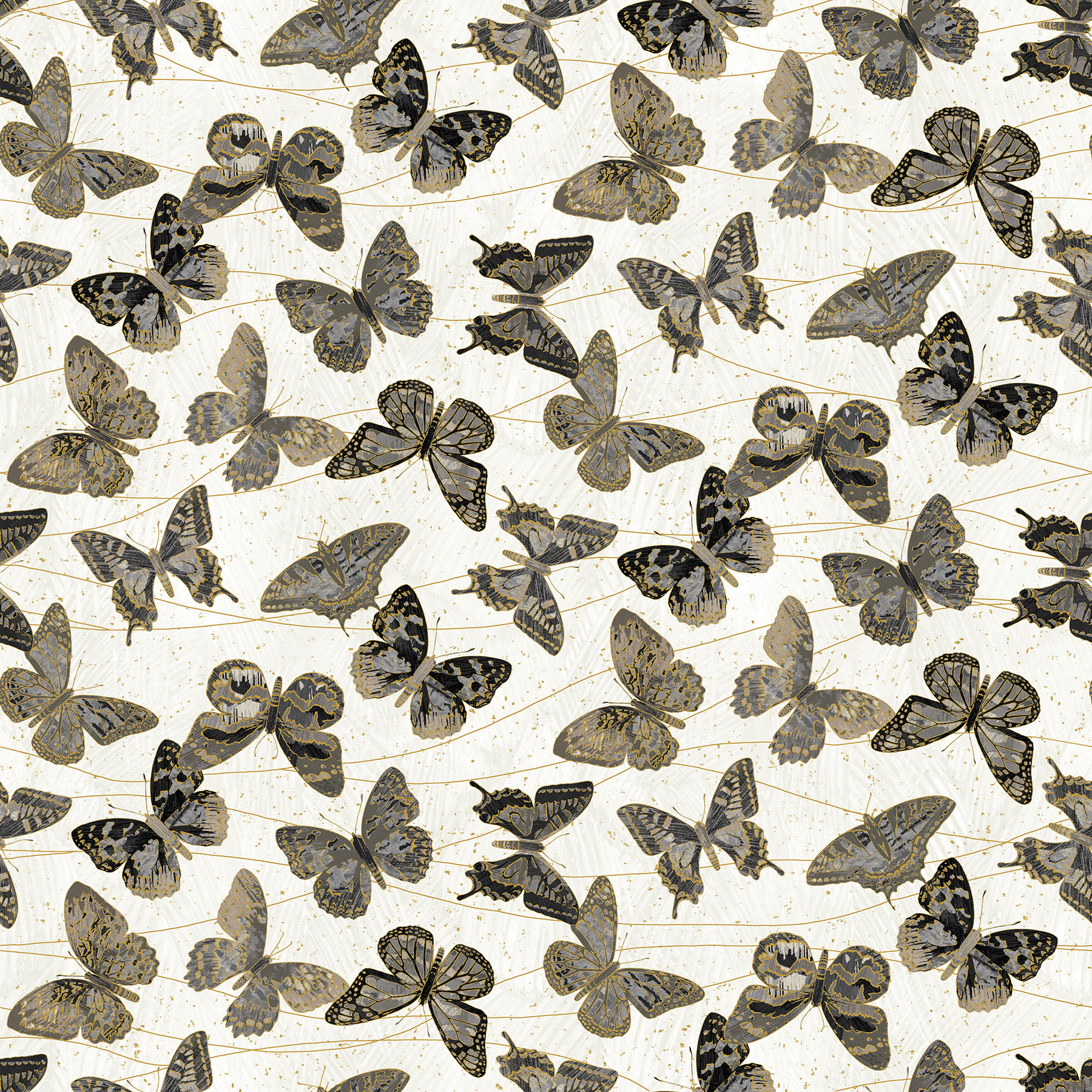 Noctural Bliss Fantasia Cotton Fabric Butterflies by Northcott 22957M-91