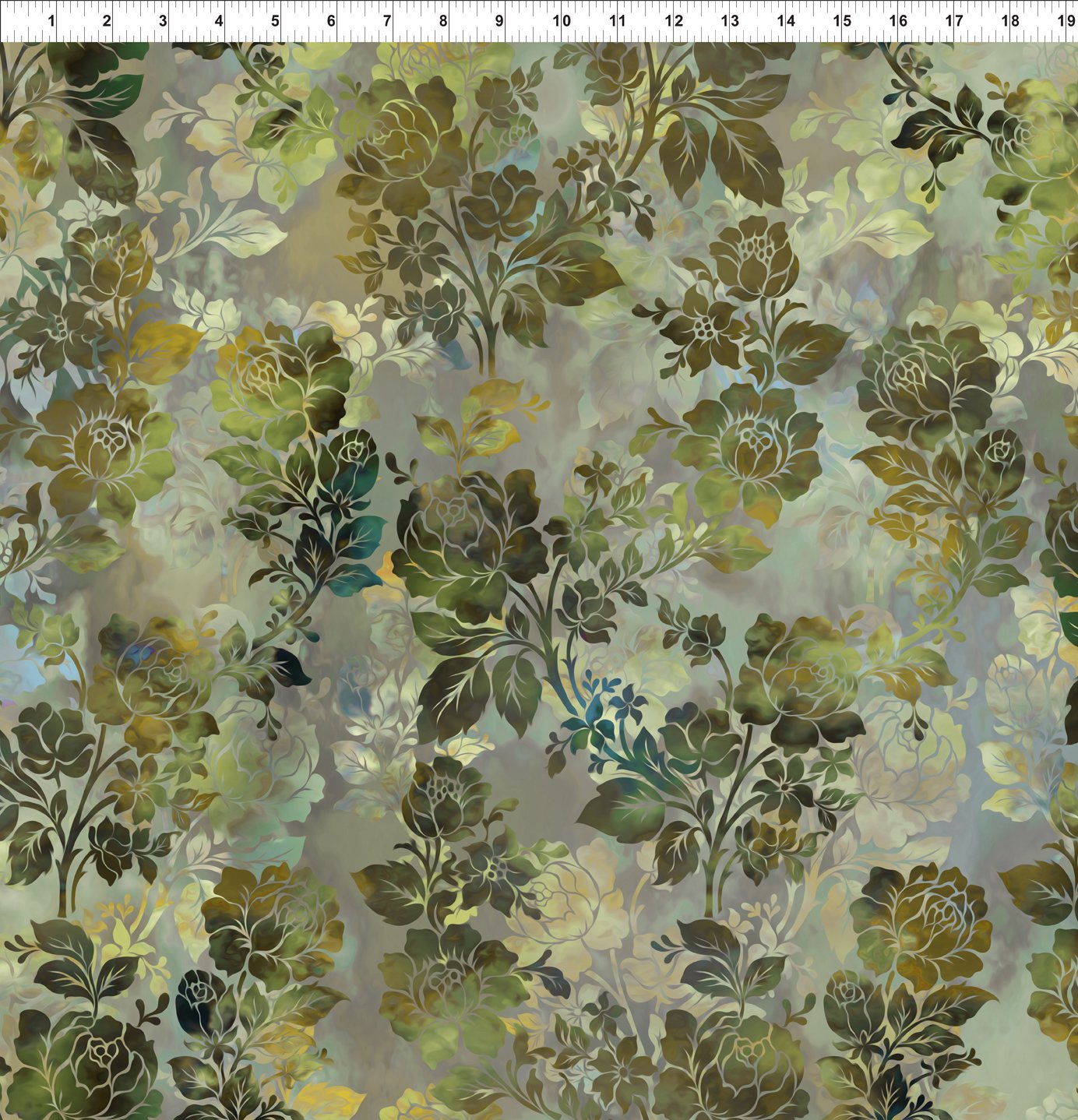 In the Beginning Fabrics - 100% Cotton Fabric - Diaphonus Night Bloom Leaf