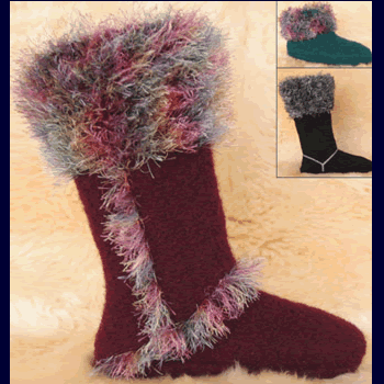 Fiber Trends Alpine Boot Slippers Pattern AC-81