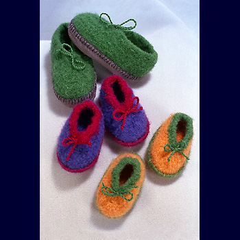 Fiber Trends Crocheted Felt Slippers Pattern CH-32