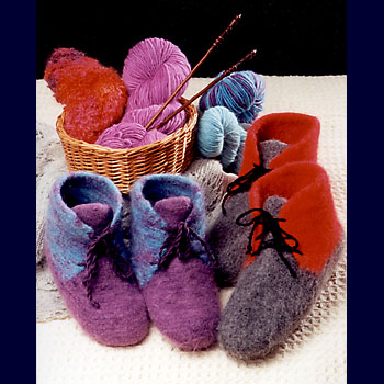 Fiber Trends Felt Boot Slippers Pattern AC13