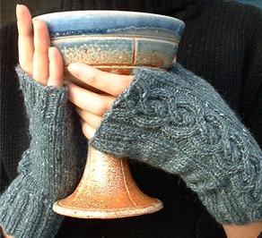 Chalice Cable Handwarmers Pattern by Alison Green Will