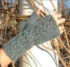Chalice Cable Handwarmers Pattern by Alison Green Will