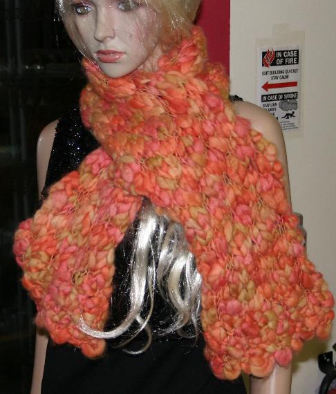 Hand Knit Garment GSF-083 - Wool and Silk Scarf