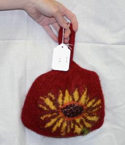 Hand Knit Garment GFB-059 - Felted Sunflower Bag - Wool