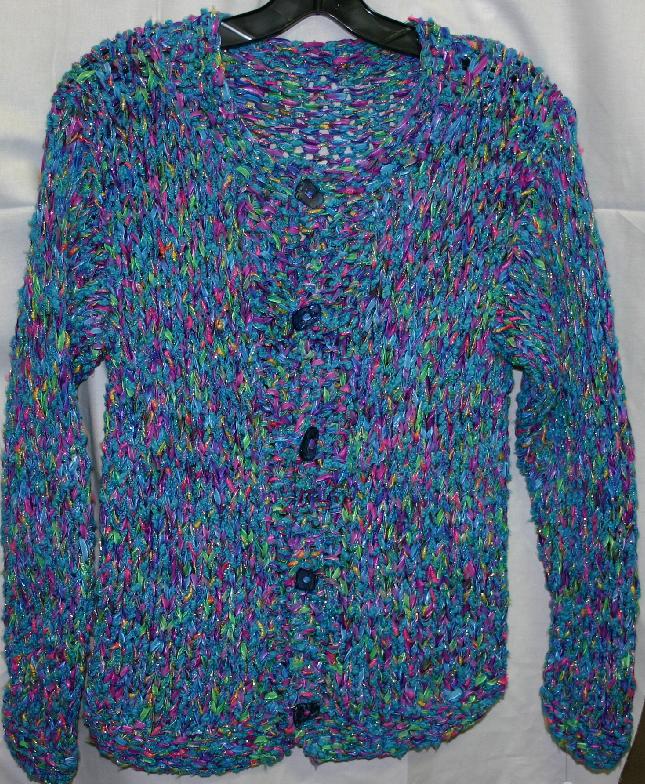 Hand Knit Garment GSS-020- Small - Wool and Ribbon