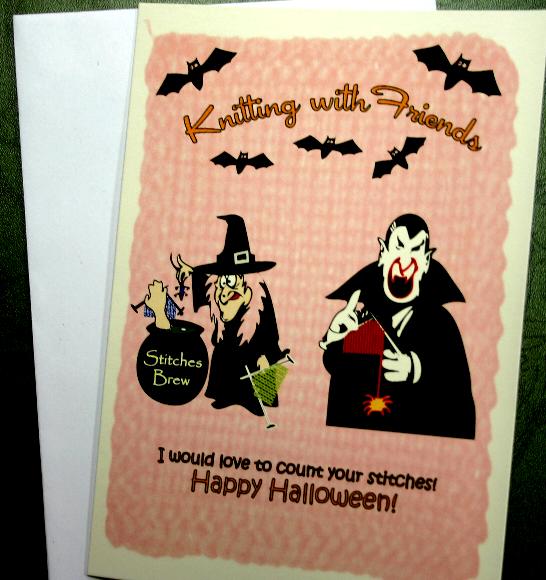 Knitting With Friends Greeting Card - Count Dracula Halloween