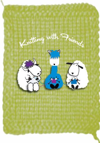 Knitting With Friends Greeting Card - Three Friends