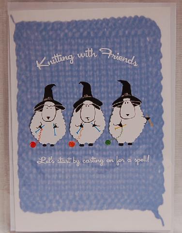 Knitting With Friends Greeting Card - Witches