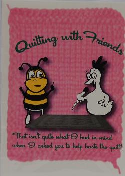 Quilting With Friends Greeting Card - Basting Quilt