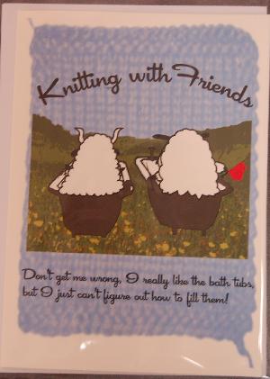 Knitting With Friends Greeting Card - Bath Tubs