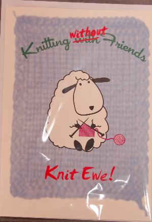 Knitting With Friends Greeting Card - Knit Ewe