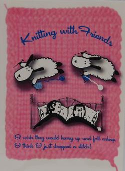 Knitting With Friends Greeting Card - Sheep Dreams
