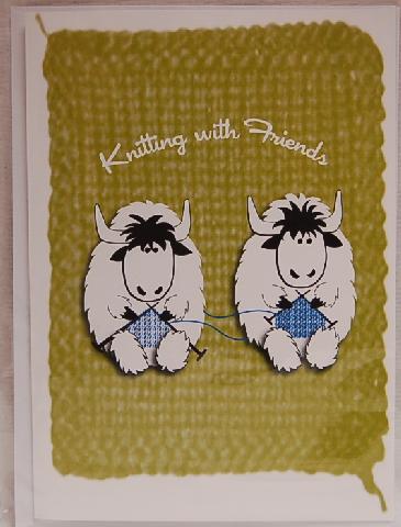Knitting With Friends Greeting Card - Yak
