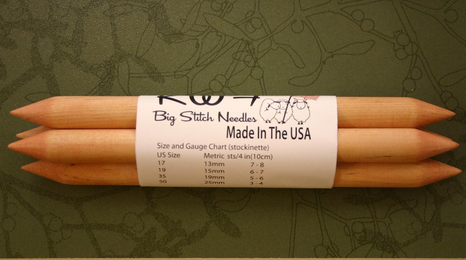 KWF Big Double Pointed Knitting Needles - US 19 (15 mm) 10 inch (set of 4)