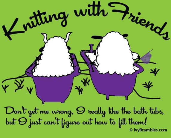 Knitting With Friends Graphic Hoodie - Bathtubs Design