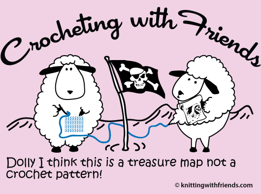 Crocheting  With Friends Graphic Hoodie - Treasure Map Design